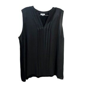 New‎ AVENUE Sleeveless Pleated V-Neck Blouse Size 14/16